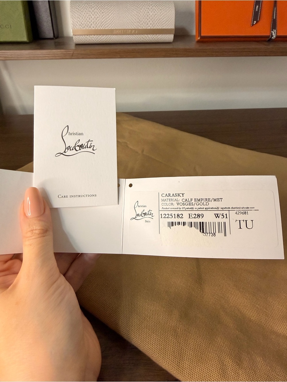AUTHENTIC - Louboutin Small Leather Carasky in Dark Forest Green/Red - Picture 15 of 16